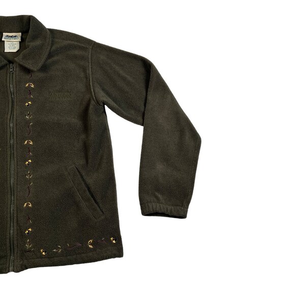 VTG.Northern Reflections Shirt Women's L/S F/Z Embroidered Sweatshirt Green Sm - Picture 4 of 11